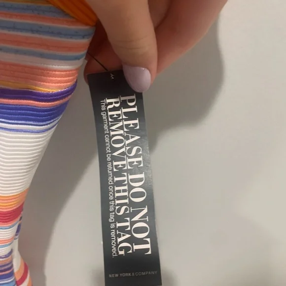 New York & Company Multicolored Striped Cocktail Dress - Picture 2 of 6